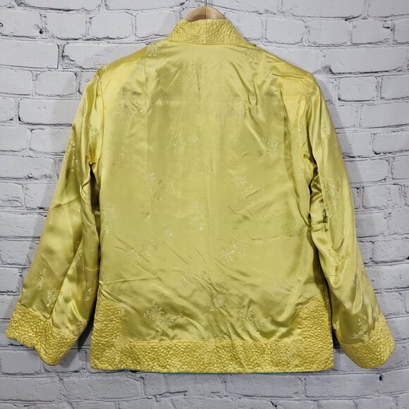 Vtg Solz Squirrel Aqua Blue Floral Reversible Kimono Embroidered Jacket Medium - Picture 8 of 9